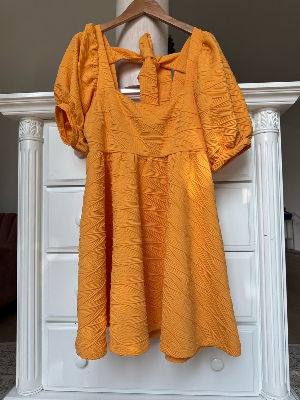 Free People Textured Puff Sleeve Mini Dress Women’s M - Picture 13 of 13